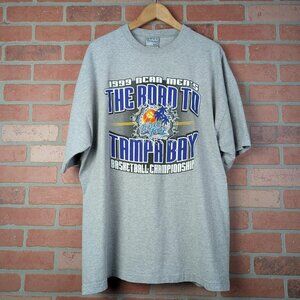 Vintage 1999 NCAA Men's Basketball The Road to Tampa Bay ORIGINAL Sports Shirt